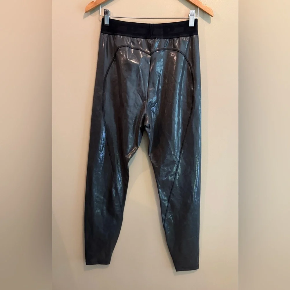 Pink Active Charcoal Black Metallic Leggings